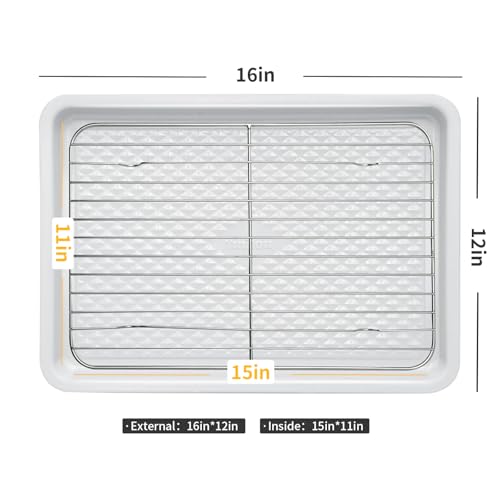 Nonstick Ceramic Baking Sheet With Rack (2-Pack Medium 10" x 15")