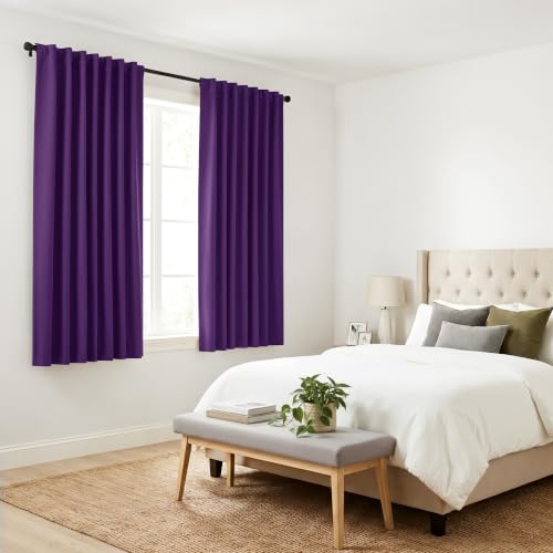 Purple Blackout Curtains for Bedroom 2 Panels Set (Purple / 42"W x 72"L (Pack of 2))