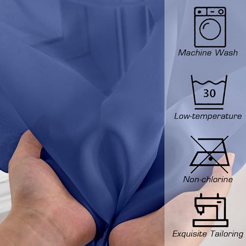 Royal Blue Sheer Curtains 72 Inches Long 2 Panels for Living Room (Royal Blue / 42"W x 72"L (Pack of 2))