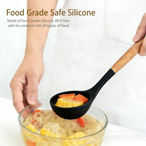 Silicone Utensils Set for Cooking (Black)