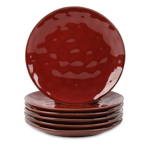 Ceramic Dessert Salad Plates (Cherry Red)