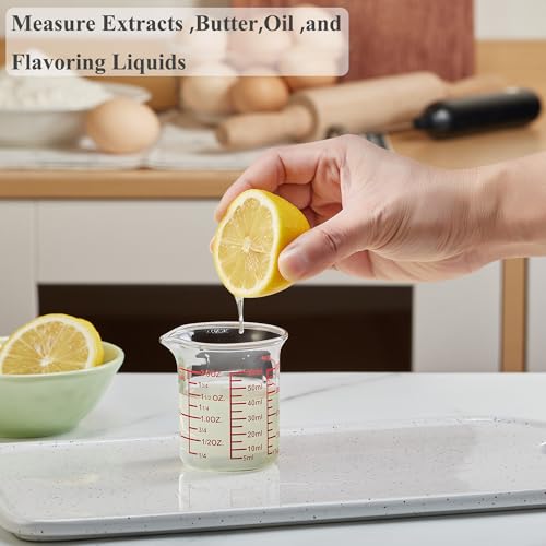 2 oz Glass Measuring Cups with V (60 ML (2 Oz)-Pack of 2)