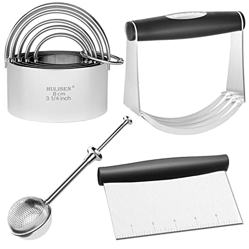 5 Pc Biscuit Cutters (4 Pcs Pastry Cutter Set with Flour Duster)