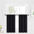 Kitchen Blackout Window Curtains Over Sink 36 inch Length (Black / 29"W x 36"L (Pack of 2))