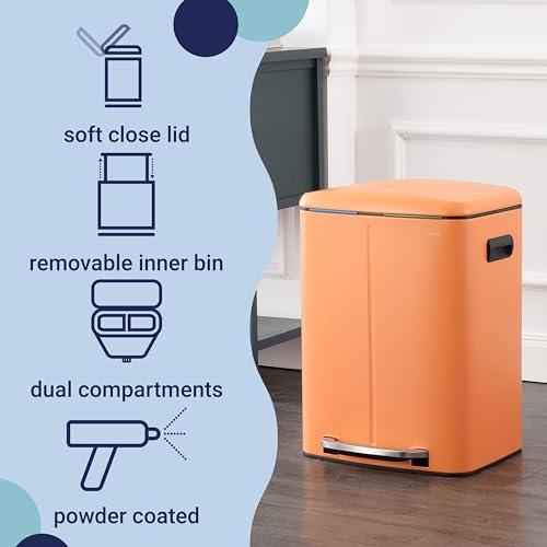 Marco 10.6 Gal Double Bucket Step Trash Can (Carrot Cake)