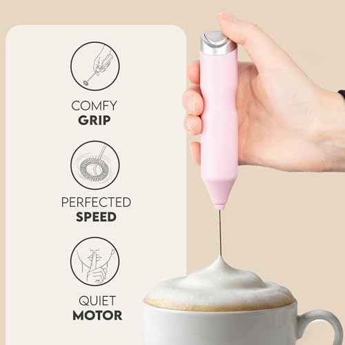 Powerful Frother Wand AA Batteries Included (Cherry Blossom Pink / Majestic Frother)