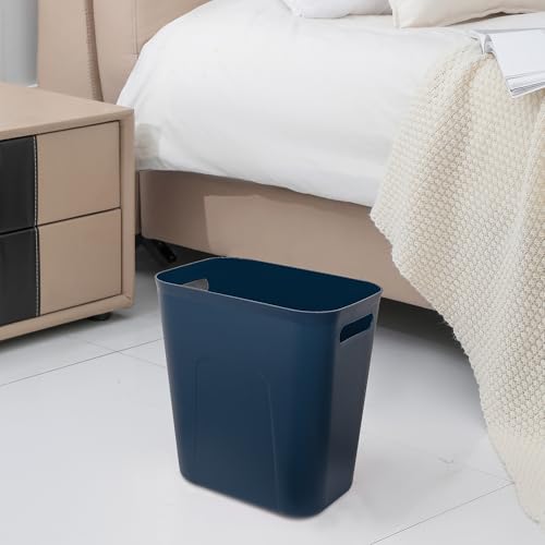 Plastic Small Trash Can Wastebasket (Navy Blue / 3.5 Gallon/2 Pack)