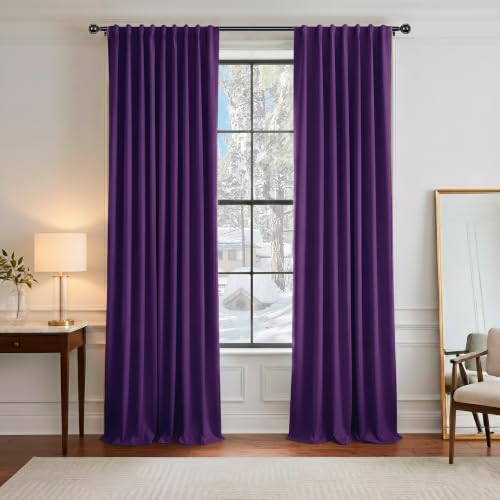 Purple Blackout Curtains for Bedroom 2 Panels Set (Purple / 52"W x 96"L (Pack of 2))