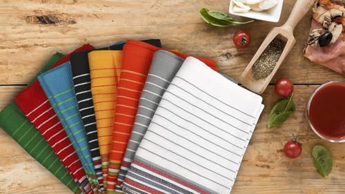 Kitchen Towels 100% Cotton Dish Towels for Kitchen (20" x 30" (Set of 8) / Multi Color)