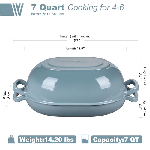 Enameled Cast Iron Sourdough Bread Oven (7 QT / Sea Salt)