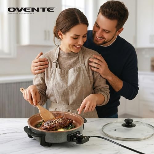 Round Electric Skillet (11.5 Inch - Copper)