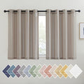 Semi Sheer Linen Curtains 45 inch Long for Small Window (52"W x 45"L (Pack of 2) / Burlap)