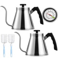 2 Pack 40 oz Stovetop Gooseneck Kettles (Sliver)