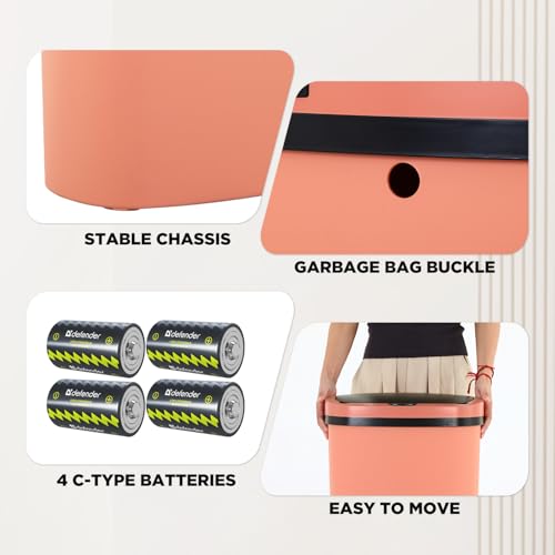 13 Gallon Plastic Trash Can (Pink)
