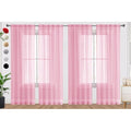 Sheer Light Pink Curtains 4 Panels Rod Pocket Semi (Light Pink / 52"W x 84"L (Pack of 4))