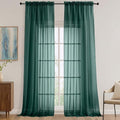 Hunter Green Sheer Curtains 120 Inches Long 2 Panels Set (Hunter Green / 59"W x 120"L (Pack of 2))