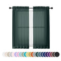 Green Sheer Curtains 54 Inch Length 2 Panels Set for Christmas (Hunter Green / 42"W x 54"L (Pack of 2))