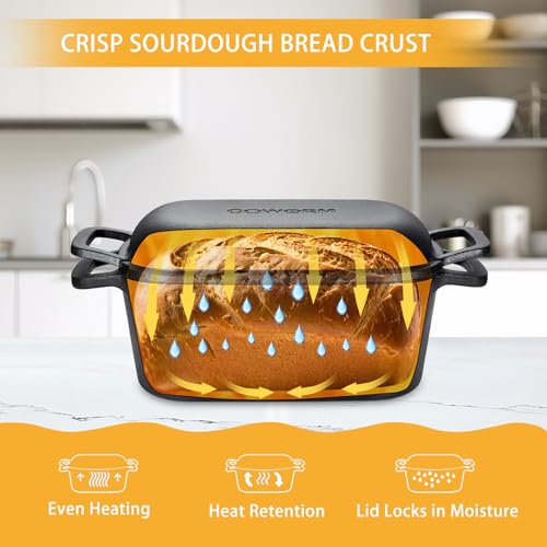 3.6 QT Cast Iron Loaf Bread Pan with Lid