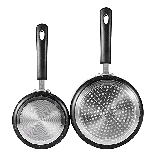 Nonstick Saucepan Set with Lid (1QT+2QT(Pack of 1) / Black)
