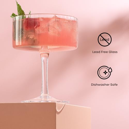 Elle Fluted 10oz Coupe Glass Set of 2 (Coupe Glasses)