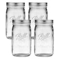 Glass Mason Jars with Lids and Bands (Quart / 32 Ounce (Pack of 4))