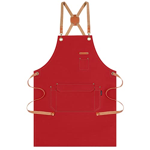 Chef Apron Men Women (Red)