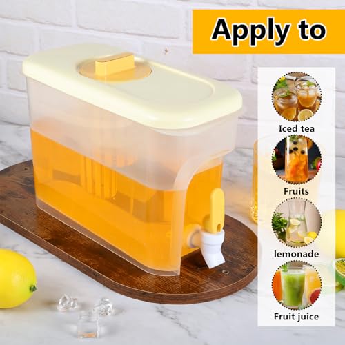 Drink Dispenser for Fridge 1 Gallon Beverage Liquid Drink Container with Spigot for Party Upgraded Gallon Water Dispenser Ice Tea Pitcher for Fridge (1 pcs)