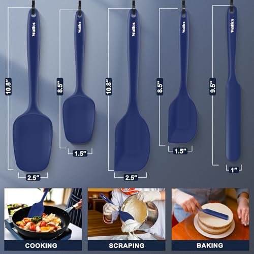 Silicone Spatula Set (Blue / 5 pieces Spoon Spatulas 600°F)