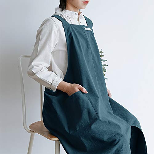 Cotton Aprons for Women Men (Deep Teal)