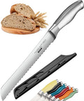 Serrated Bread Knife with Upgraded Stainless Steel Razor Sharp Wavy Edge (Ageless Silver)