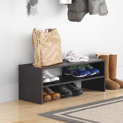 Stackable 2 Tier Shoe Shelf (Espresso / 31 INCH)