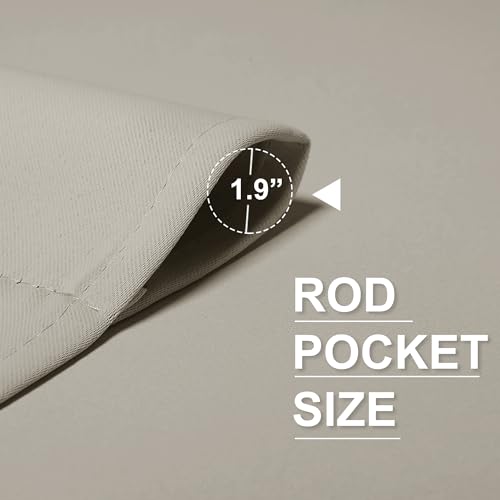 Short Curtains for Small Window Kitchen Bathroom Cafe RV Camper (Natural / 52"W x 36"L (Pack of 2))