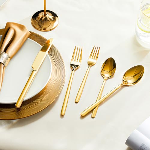Gold Silverware Set (20 Piece / Gold)