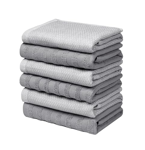 Bumble Premium Dish Cloths 13"x13" (Grey / Dish Cloths - Mixed Styles (6 Pack))