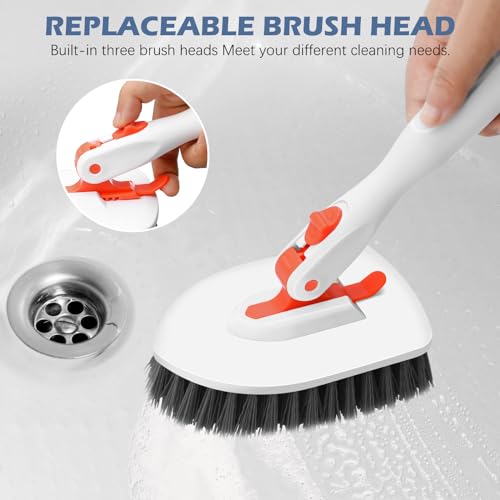 Tile Tub Scrubber Brush 3 (Orange / 2 Pads)