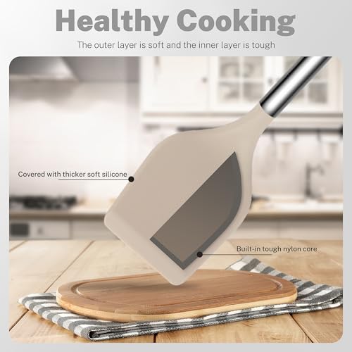 Silicone Cooking Utensils Set (Khaki)
