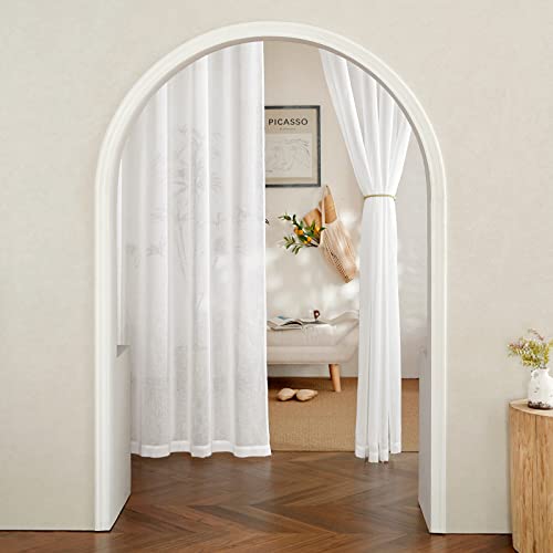 White Living Room Curtains Extra Long 135 inches Long (52"W x 135"L (Pack of 2) / White)