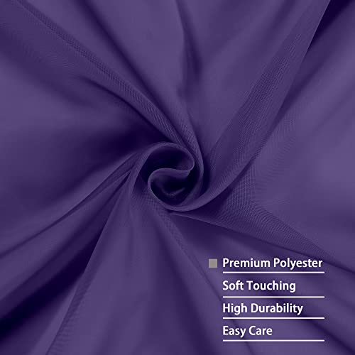 Purple Sheer Curtains 96 Inch Length (Purple / 42"W x 96"L (Pack of 2))