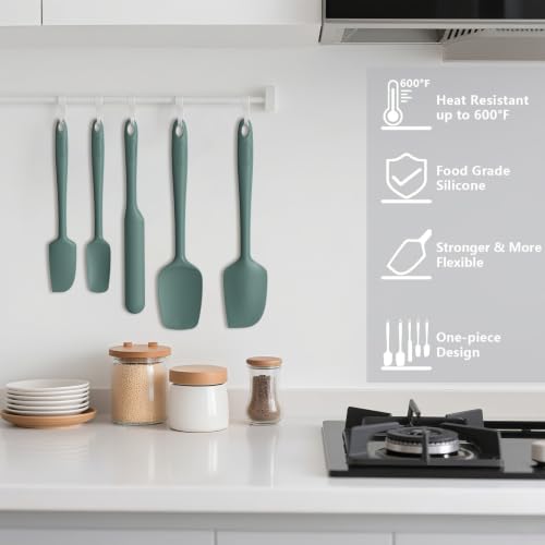 Silicone Spatula Set of 5 (Pure Dark Green)