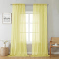 Goose Yellow Sheer Curtains 96 Inches Long 2 Panels (Goose Yellow / 42"W x 96"L (Pack of 2))