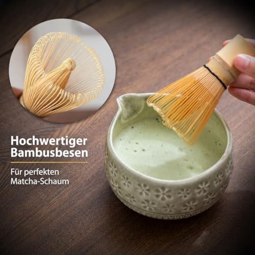 Matcha Whisk Set (Mottled Green)