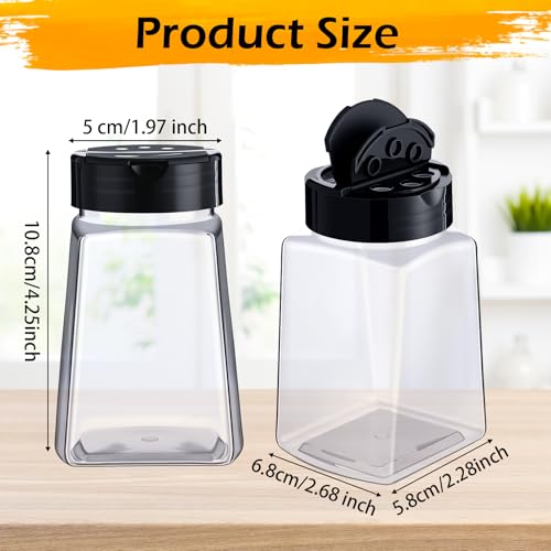 9.3 oz 30 Pack Plastic Spice Jars with Shaker Lids Clear Seasoning Containers Spice Bottles for Kitchen Storing Herbs Seasoning Powders (9.3 oz / Cuboid)