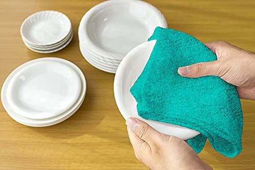 100% Cotton Kitchen Towels 15x25 in (Teal Set)