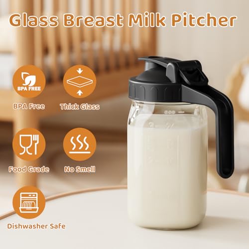 32 oz Breast Milk Pitcher (Black / 32 Ounces)