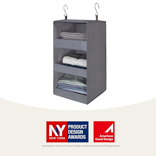 3 Shelf Hanging Closet Organizer (3-shelf Ash Gray / 1-Pack)