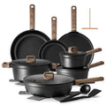 20Pcs Nonstick Pots and Pans Set (Midnight Black / L)