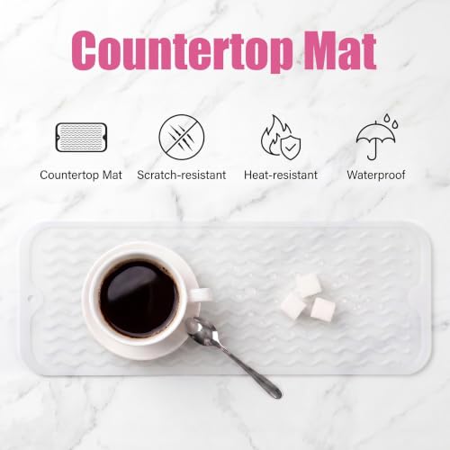 Silicone Dish Drying Mat for Multiple Usage (Translucent / 17"L x 6"W)