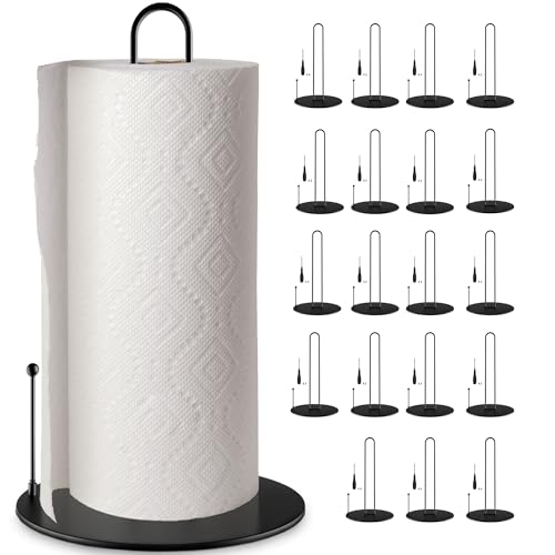 Paper Towel Holder 20Pack Bulk Black Stand Countertop for Kitchen (Style B-20Pack)