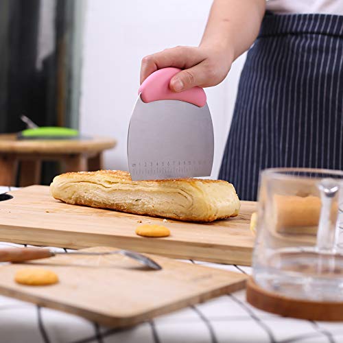 1 pcs Dough Pastry Scraper Chopper (Medium / Pink)