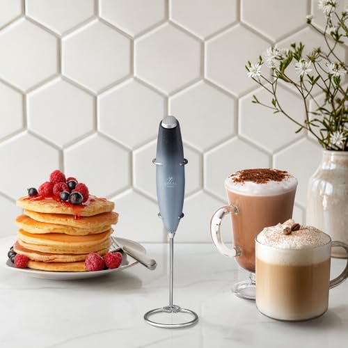Powerful Milk Frother Wand With Duracell Batteries (Jet Stormy / Z1 Motor + Batteries)